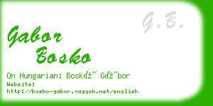 gabor bosko business card